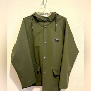 Helly Hansen hooded rain jacket. Men’s size small, excellent condition